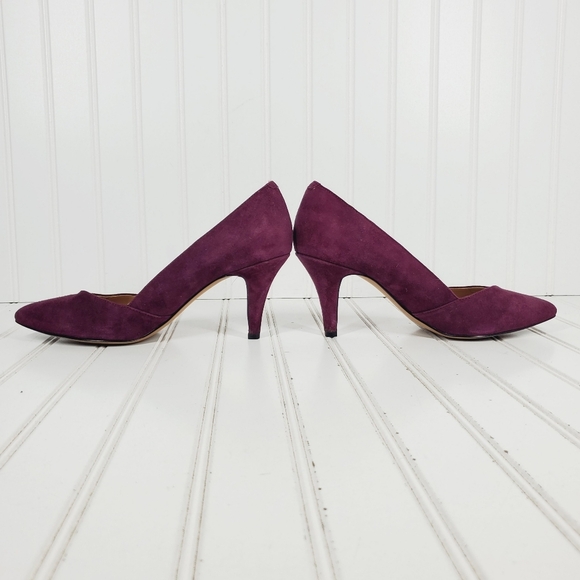 Kelly & Katie Venus Purple Leather Suede Pointy Toe Heels B502 - Picture 7 of 12